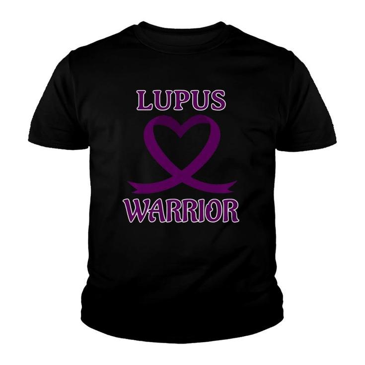 Lupus Warrior Purple Heart Ribbon Awareness  Youth T-shirt