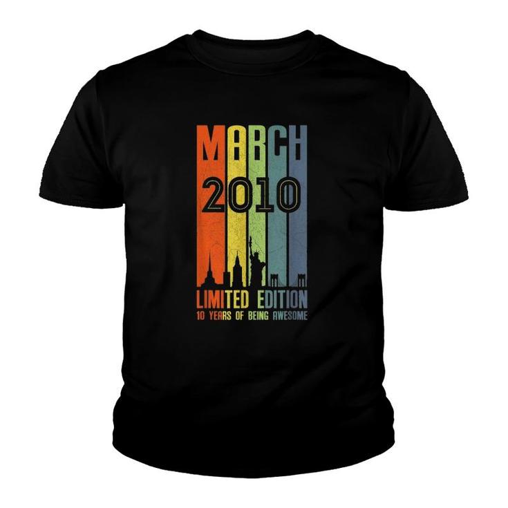 March 2010 10 Years Of Being Awesome Vintage  Youth T-shirt