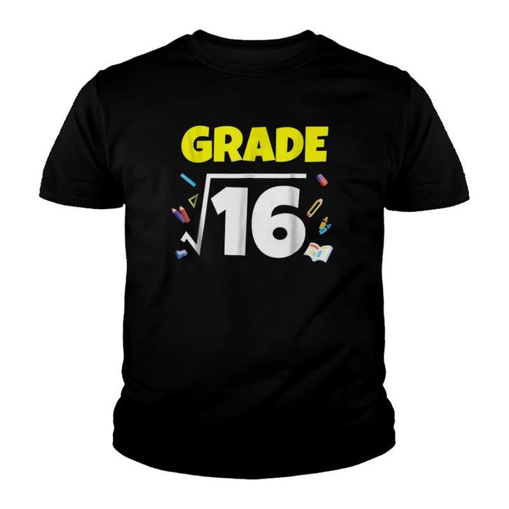 Math Square Root Fourth Grade 4 Back To School Youth T-shirt