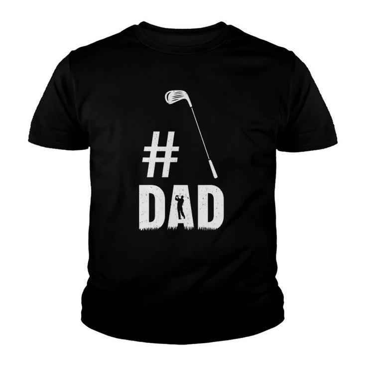 Mens 1 Dad Golf Lover Gift Funny Golfing Fathers Day Youth T-shirt