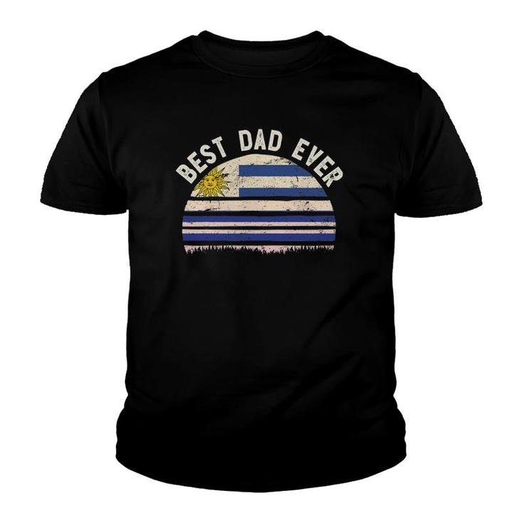 Mens Best Dad Everuruguay Vintage Flag Retro Sunset Art Youth T-shirt