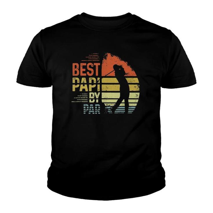Mens Best Papi By Par Papi Fathers Day Gift Golf Lover Golfer Youth T-shirt