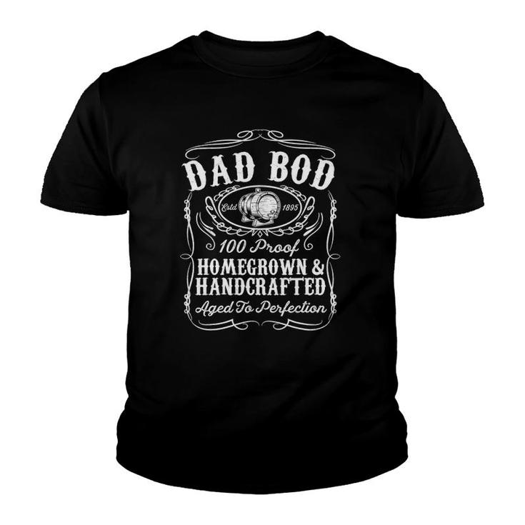 Mens Dad Bod Funny Whiskey Bourbon Lover Fathers Day Gift For Dad Youth T-shirt