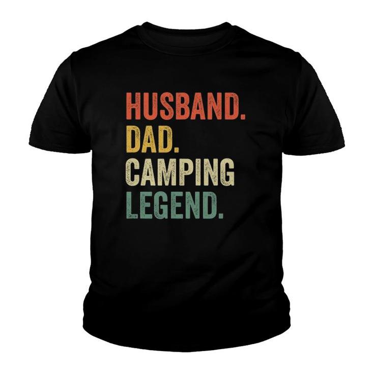 Mens Funny Camper Husband Dad Camping Legend Vintage Fathers Day Youth T-shirt