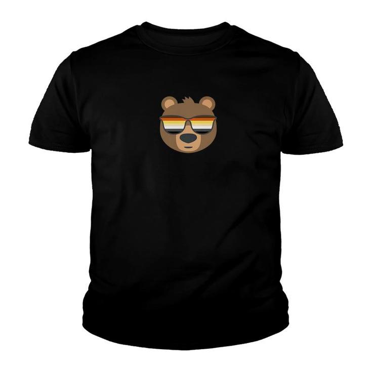 Mens Gay Bear Wearing Bear Pride Lgbtq Flag Sunglasses Premium Youth T-shirt