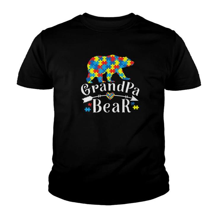 Mens Grandpa Bear Autism Awareness Autism Daddaddy Tee Youth T-shirt