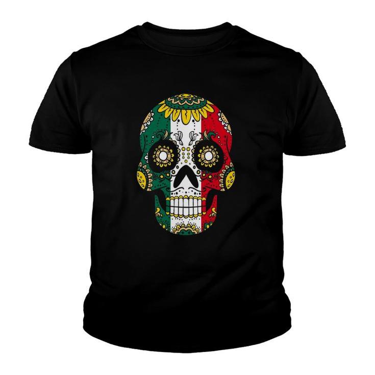 Mens Mexician Dia De Los Muertos Men Sugar Skull Day Of Dead Men Youth T-shirt