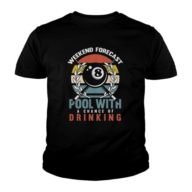 Mens Pool With A Change Of Drinking 8 Ball Billiards Player Youth T-shirt