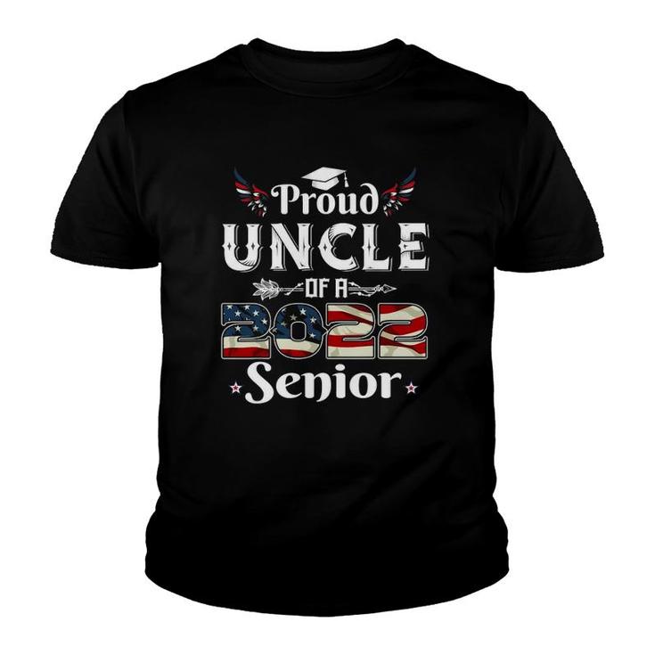 Mens Proud Uncle Of A 2022 Senior School Graduation Usa Flag Youth T-shirt