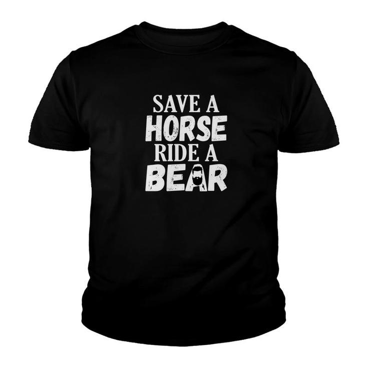 Mens Save A Horse Ride A Bear Gay Identity Lgbtq Culture Youth T-shirt