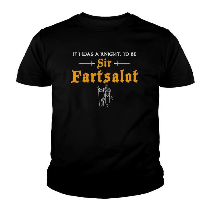 Mens Sir Fartsalot Funny Fathers Day Dad  Farting Knight Youth T-shirt