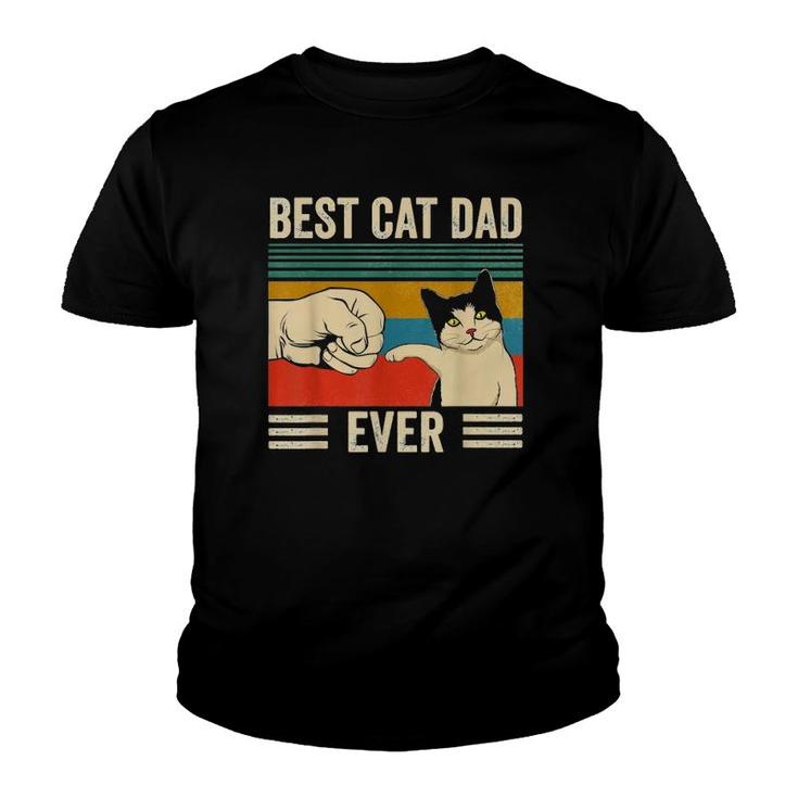 Mens Vintage Best Cat Dad Ever Bump Fit Classic Youth T-shirt