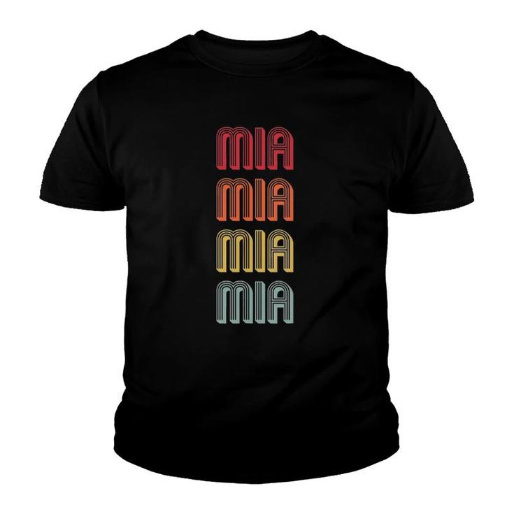 Mia Gift Name Personalized Retro Vintage 80S 90S Birthday Youth T-shirt