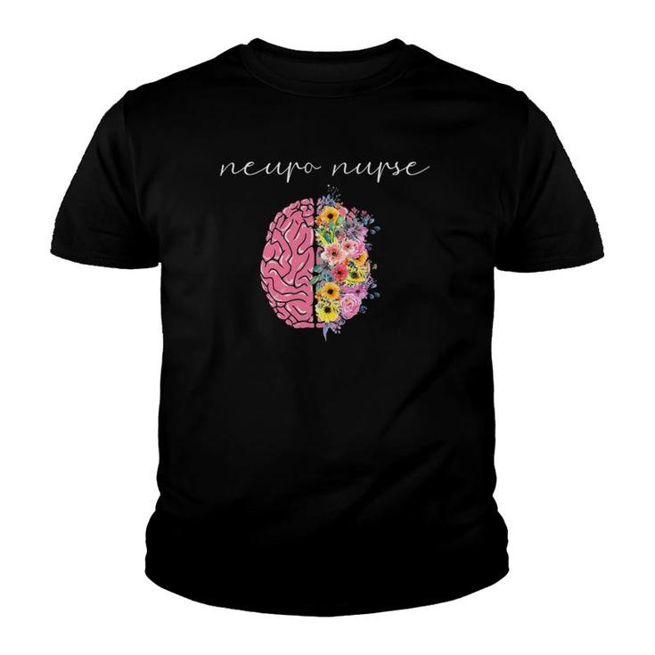 Neuro Nurse Floral Neuroscience Nursing Proud Nurselife Youth T-shirt