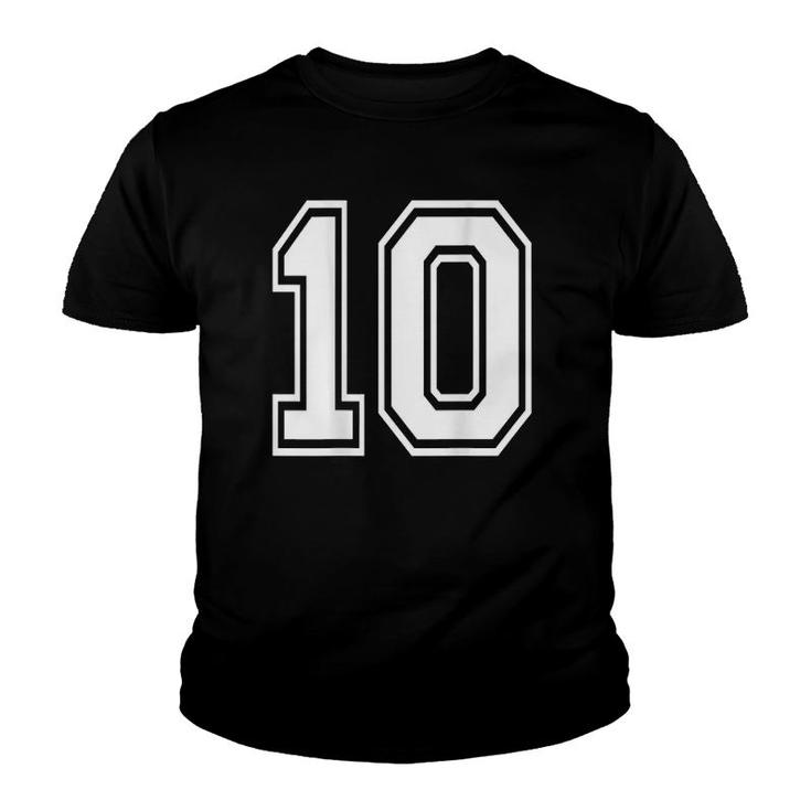 Number 10  Sports Player Number Back Of V2 Youth T-shirt