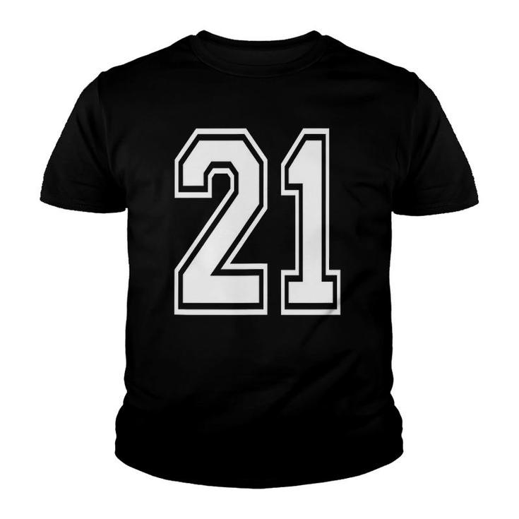 Number 21 21St Birthday Gift Numbered Jersey  Youth T-shirt