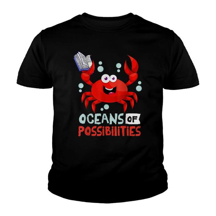 Oceans Of Possibilities Summer Reading 2022  Crab  Youth T-shirt