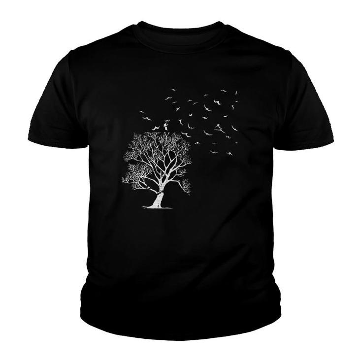 Outdoor Forest Nature Wildlife Flock Of Birds Tree Forest Youth T-shirt