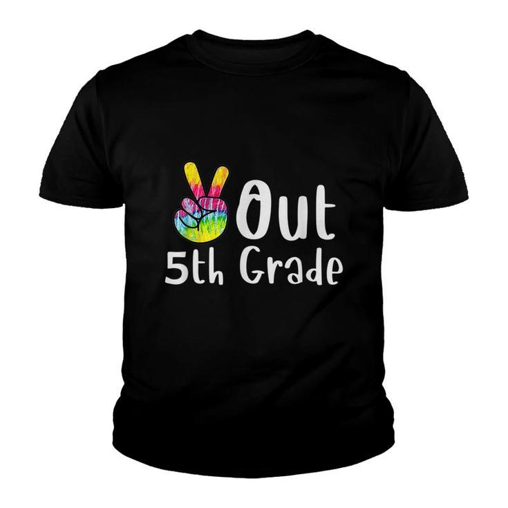 Peace Out 5Th Grade Tie Dye Graduation Class Of 2022 Virtual   Youth T-shirt