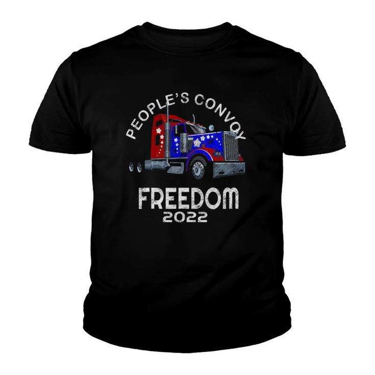 People’S Convoy Freedom 2022 Support Truckers Youth T-shirt