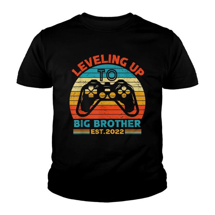 Promoted To Big Bro 2022 Vintage Leveled Up To Big Brother  Youth T-shirt