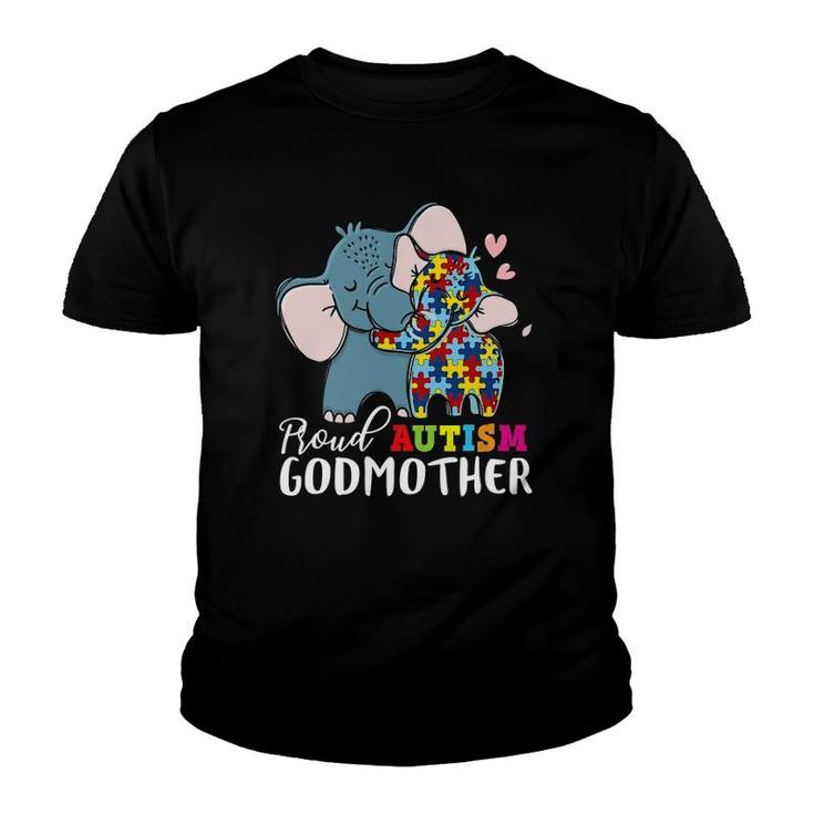 Proud Godmother Autism Awareness Family Matching Youth T-shirt