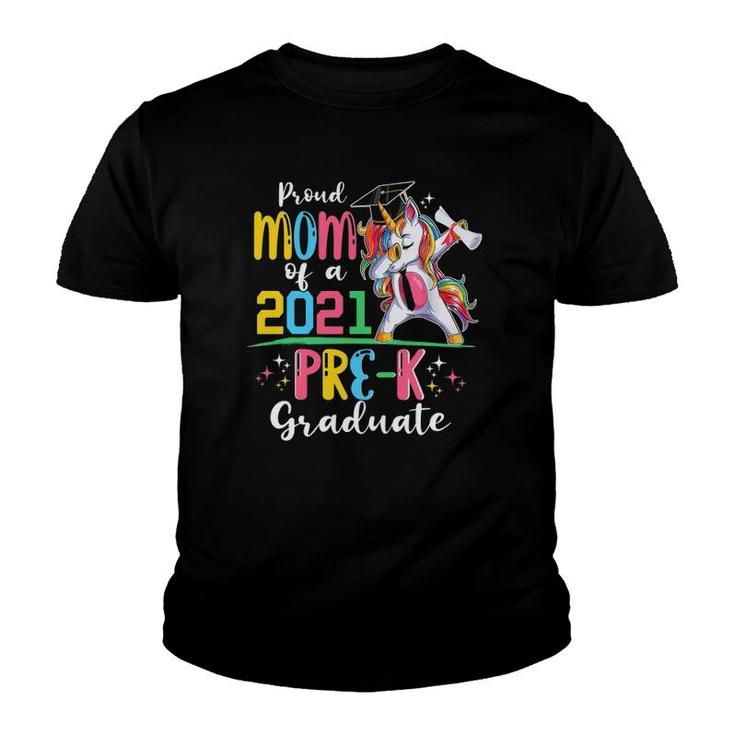 Proud Mom Of A 2021 Pre-K Graduate Unicorn Grad Senior Youth T-shirt