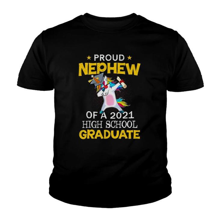 Proud Nephew Of A 2021 High School Graduate Unicorn Dab Gift Youth T-shirt