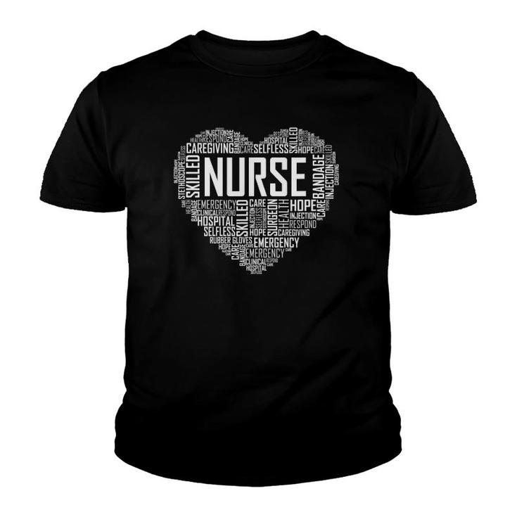 Proud Nurse Heart Love Appreciation Gift Youth T-shirt