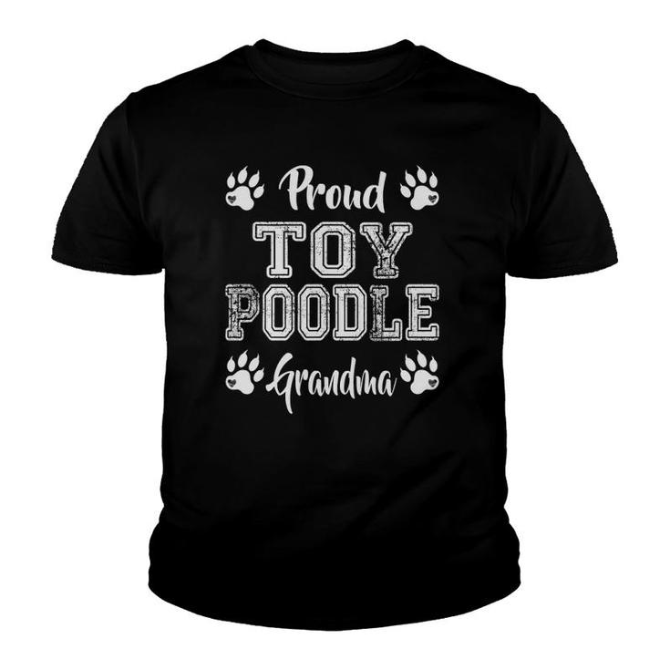 Proud Toy Poodle Dog Grandma Paw Lovers Gifts Family Friends Youth T-shirt