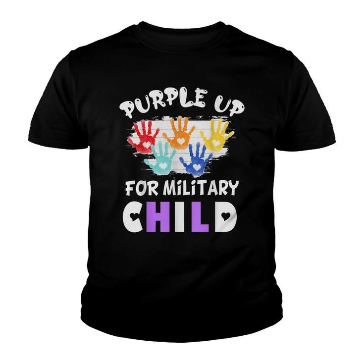 Purple Up For Military Kids Month Of The Military Child Hand  Youth T-shirt
