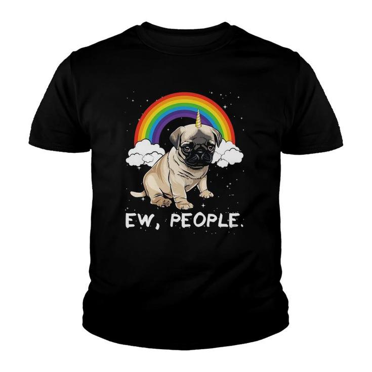Rainbow Pug Ew People Unicorn Dog Youth T-shirt