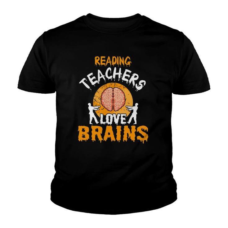 Reading Teachers Love Brains Party Youth T-shirt