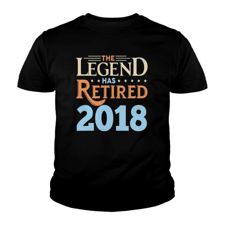 Retirement Funny Gift Legend Has Retired Since 2018 Ver2 Youth T-shirt