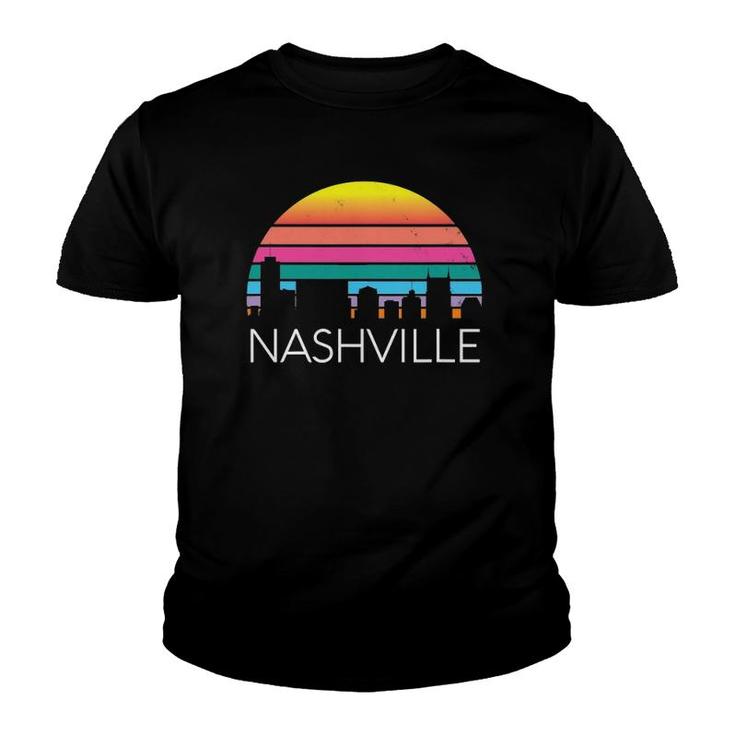 Retro Nashville Tennessee Vintage Skyline Country Music Home Youth T-shirt
