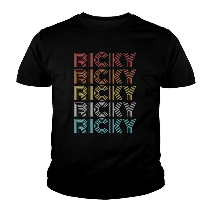 Retro Vintage Ricky Personalized Custom Youth T-shirt