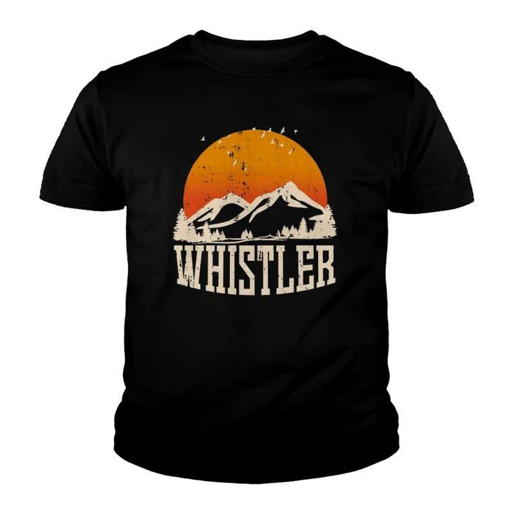 Retro Whistler Mountain Hiking Vacation Souvenir  Youth T-shirt