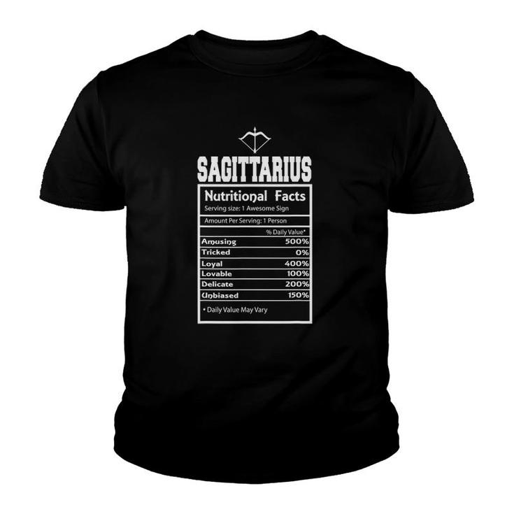 Sagittarian Facts Zodiac Sign Symbol Horoscope Sagittarius Youth T-shirt