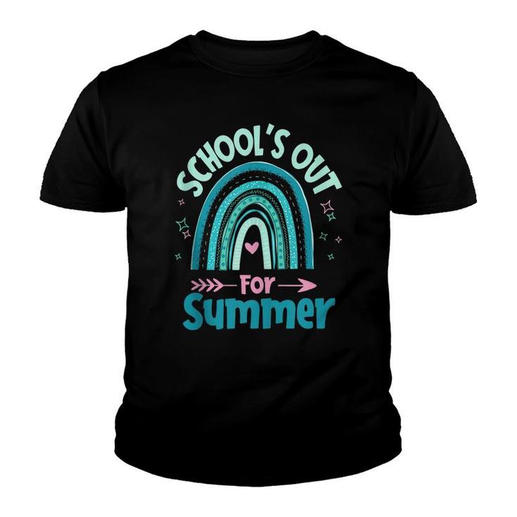 Schools Out For Summer Boho Rainbow Happy Last Day Of School  Youth T-shirt