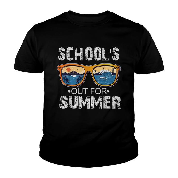 Schools Out For Summer Glasses Last Day Of School Teacher  Youth T-shirt