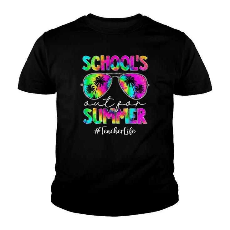 Schools Out For Summer Tie Dye Sunglasses Teacher Life Youth T-shirt