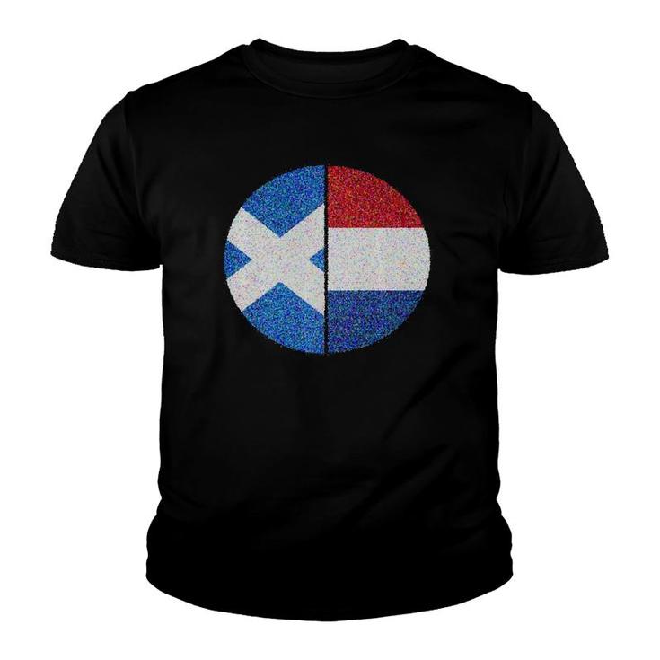 Scottish Dutch Cultural Flag Dual Ancestry Youth T-shirt