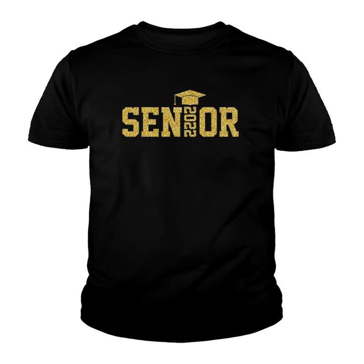 Seniors 2022 Last Day Of School Gold Graduation Cap Youth T-shirt