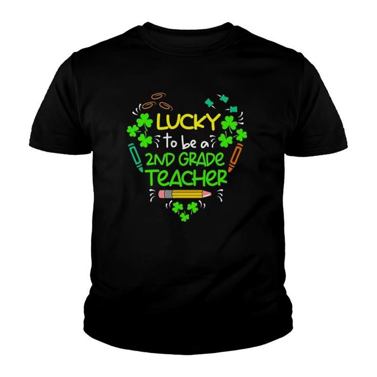 Shamrock Lucky To Be A 2Nd Grade Teacher St Patricks Day Youth T-shirt