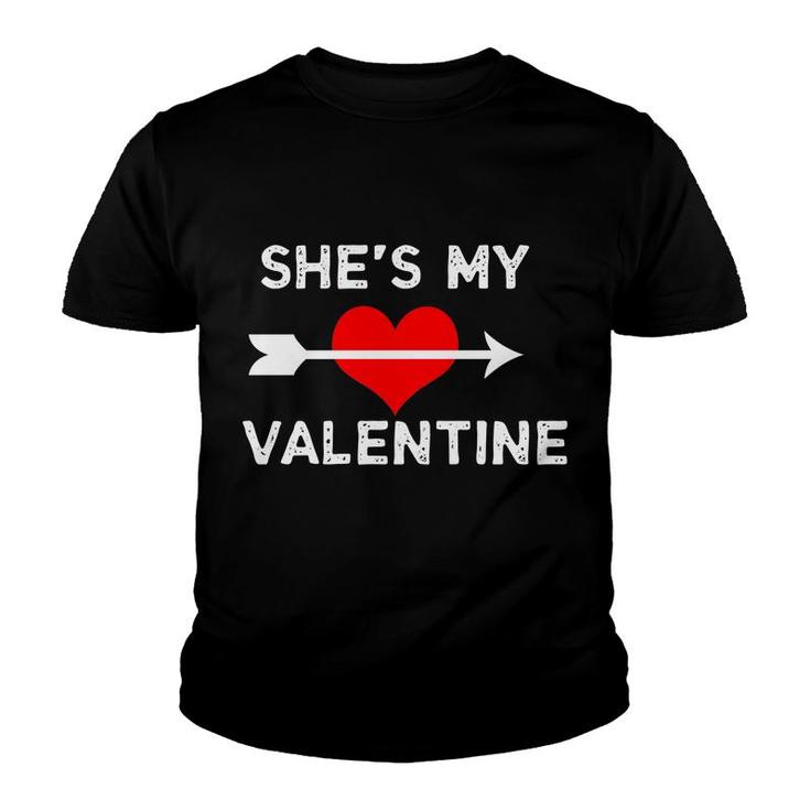 Shes My Valentines Day Heart And Arrow Youth T-shirt