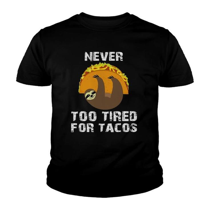 Sloth Cinco De Mayo Funny Taco Women Dad Mexico Taco Pun Youth T-shirt
