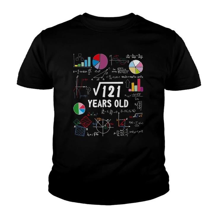 Square Root Of 121 11Th Birthday 11 Years Old Love Math Youth T-shirt