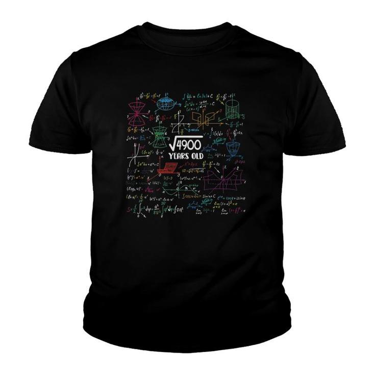 Square Root Of 4900 - 70 Years Old Math Lovers 70Th Birthday Youth T-shirt