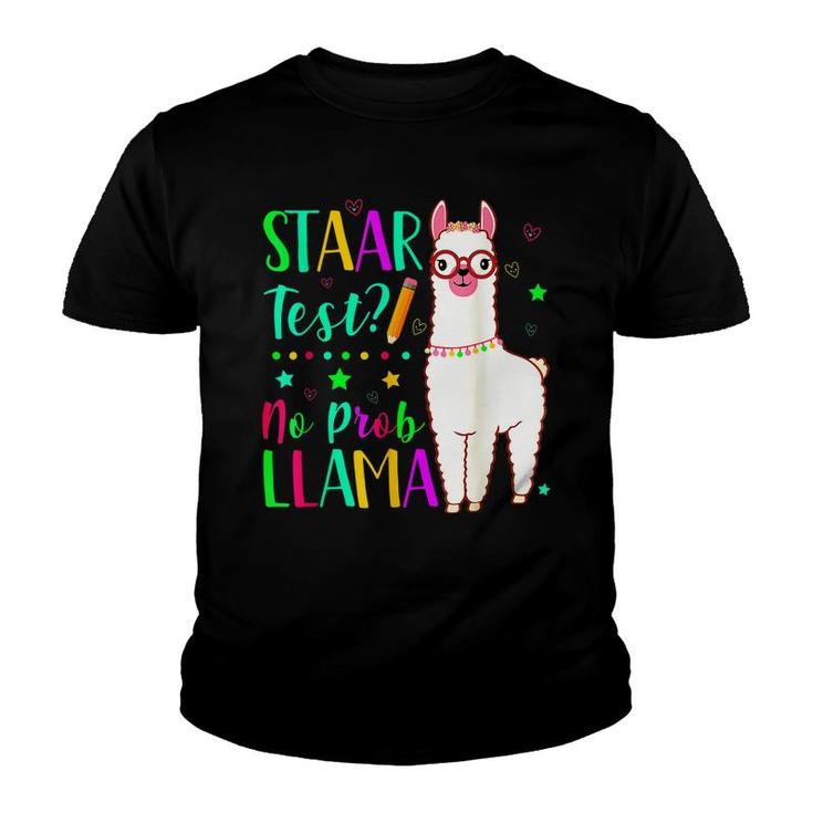 Staar No Prob Llama Funny Teacher Exam Testing Test Day Kids  Youth T-shirt