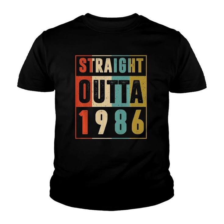 Straight Outta 1986 Vintage 35 Years Old 35Th Birthday Gift  Youth T-shirt